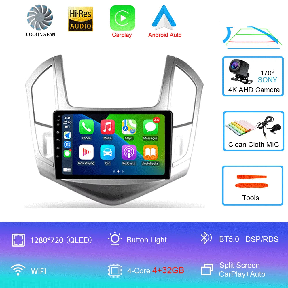 Android 16 For Chevrolet Cruze J300 J308 2012 - 2015 Multimedia Video Player Navigation Stereo GPS No 2DIN 2 Din DVD
