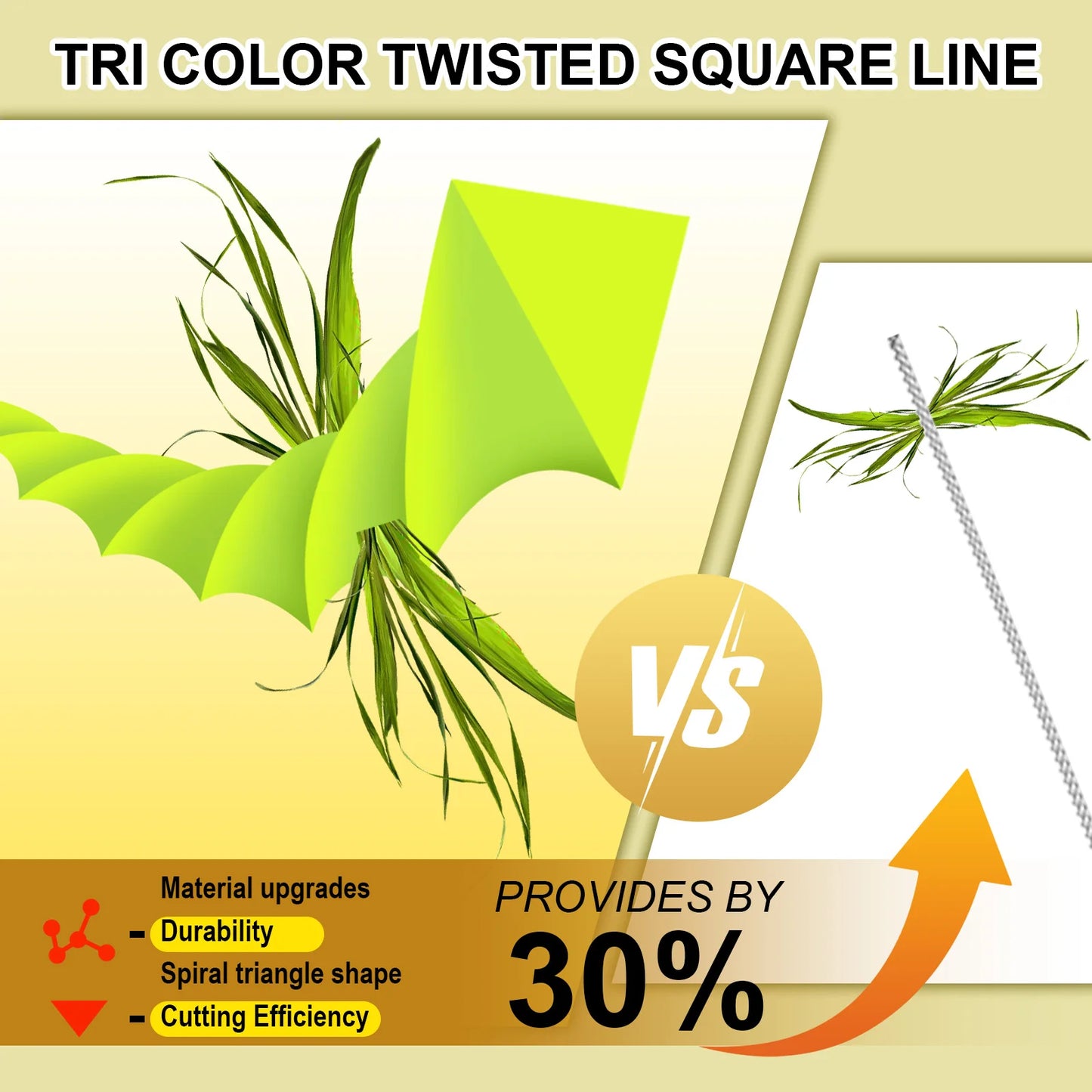 TSES NEW Triangle Trimmer Line Twisted Long-Lasting 20m*2.0mm~3.5mm Heavy Duty Nylon String Strimmer Line Brush Cutter Line