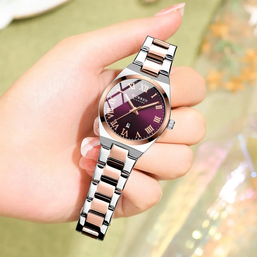 Stylish Waterproof Women’s Stainless Steel Bracelet Watch