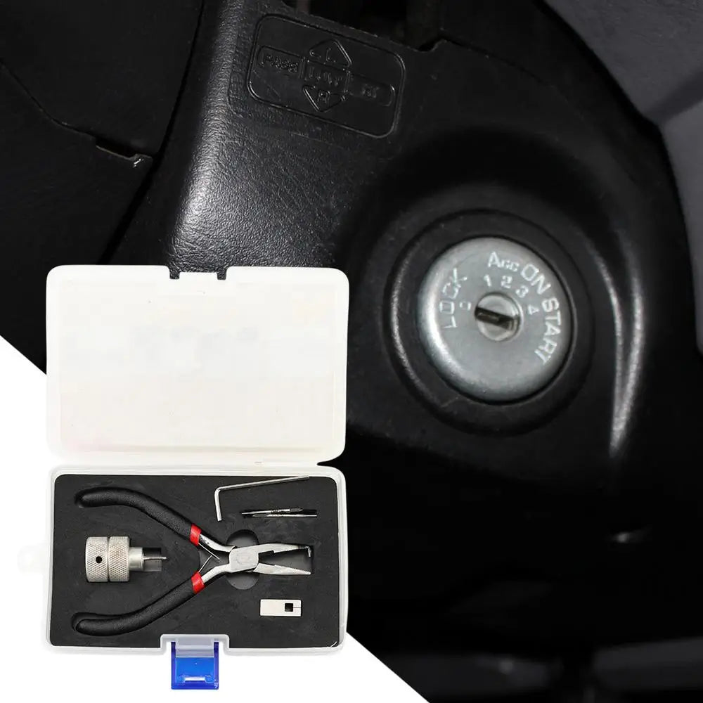 For Honda Ignition Car Lock Pin Removal Extractor Repair Tool Kit Peg Puller Box Ignition Lock Dowel Pin Removal Tool Kit Repair