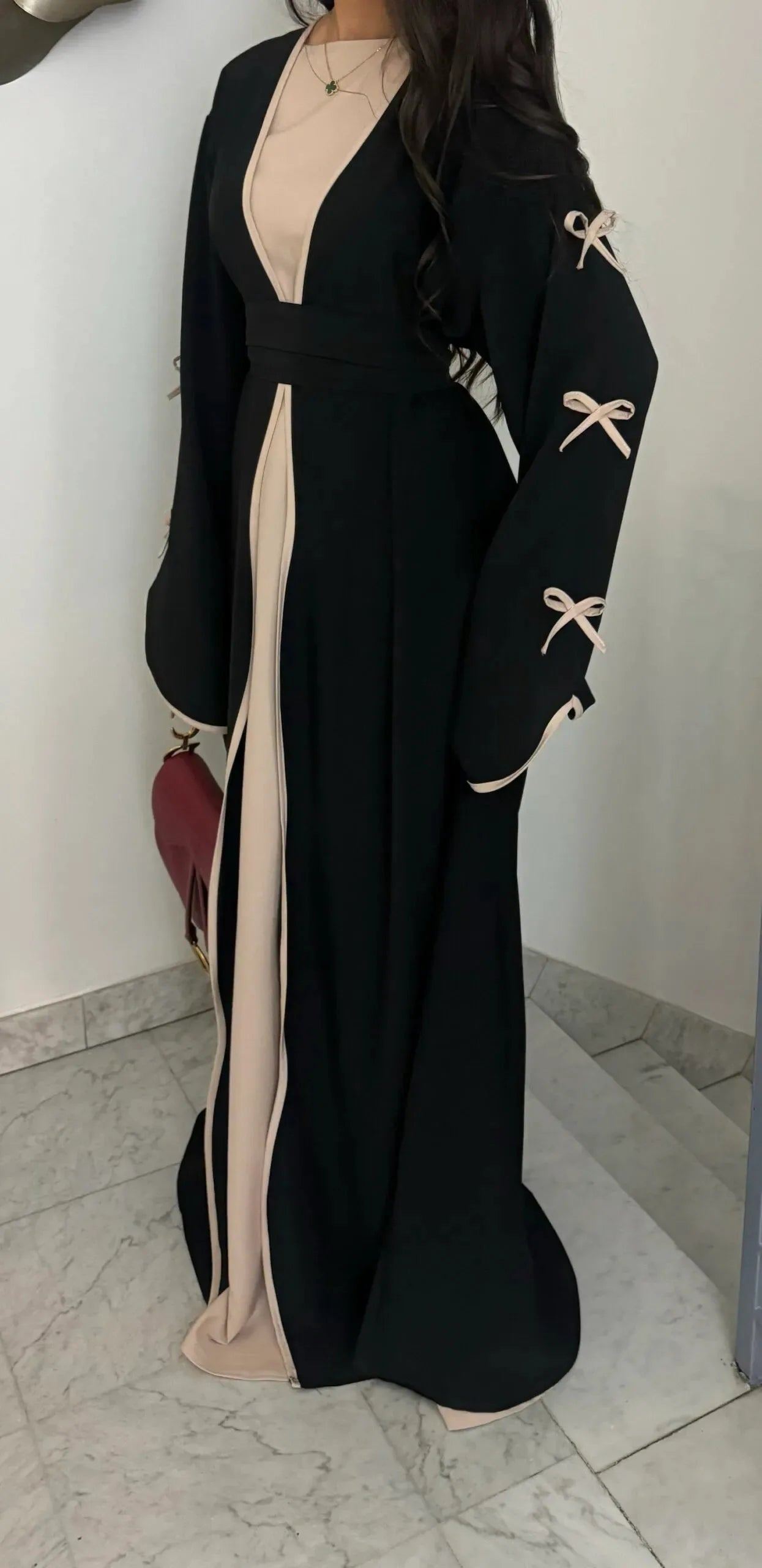 Eid Bow Abaya Women Cardigan Dress Muslim Party Caftan Robe Jalabiya Morocco Dubai Kaftan Islam Vestidos Largos Ramadan 2026