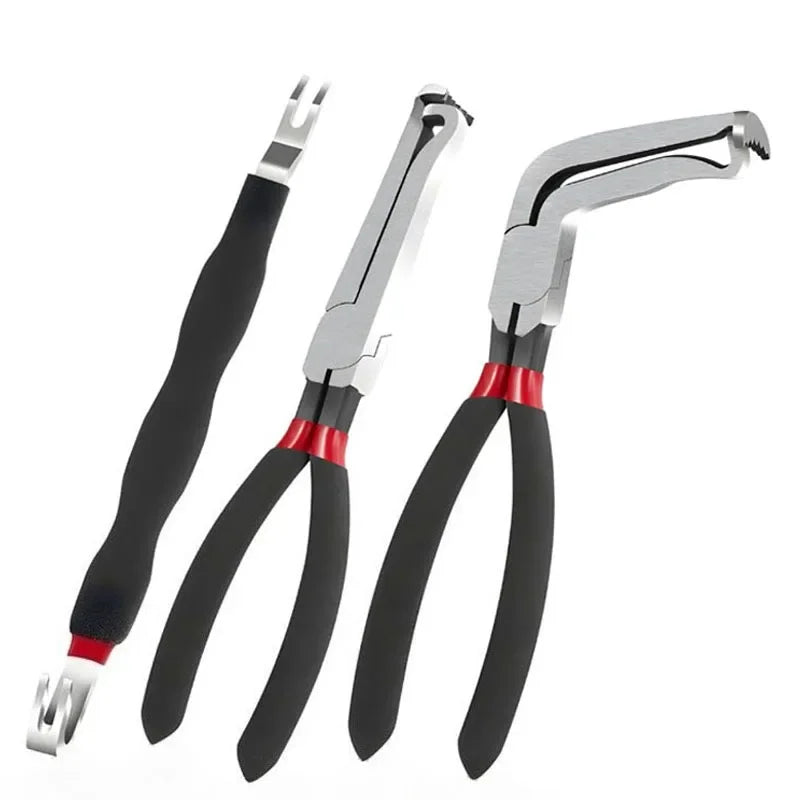 8" 60-Degree Electrical Disconnect Pliers For Automotive Connectors & Sensors - Angled Wire Plug Removal Tool
