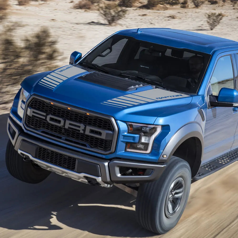 Hood Graphic Vinyl Decals for Ford F-150 / Ranger Raptor 2015–2020 (2-Pack)