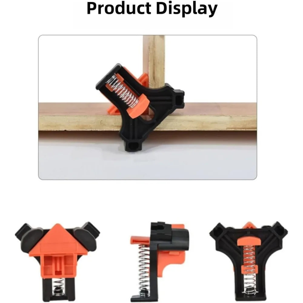 4 Piece 90 Degree Woodworking Angle Clamp, Quick Adjustable Spring Woodworking Clamp Adjustable Quick Spring Woodworking Clamp