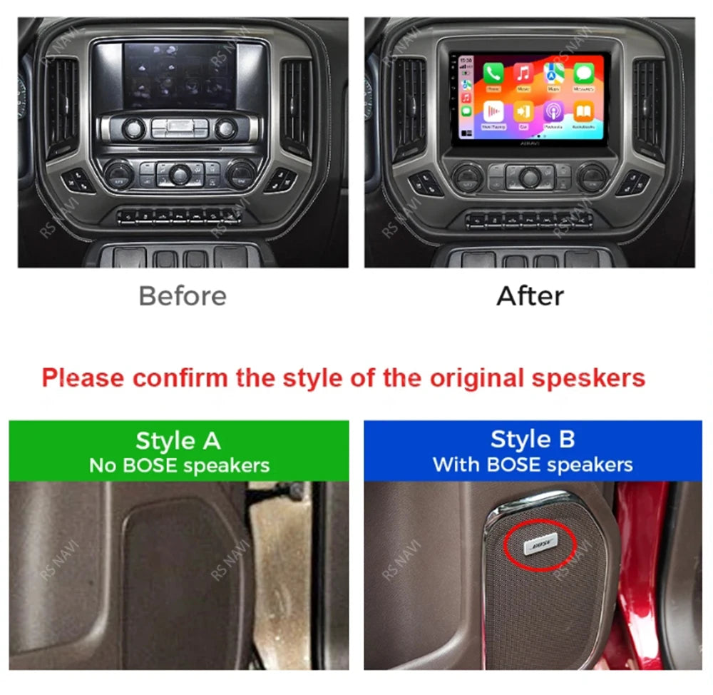 Android 16 Carplay Auto Car Radio Multimedia For Chevrolet Silverado 3 GMTK2 2014 2015 2016 2017 2018 GPS BT 4G Stereo Head Unit
