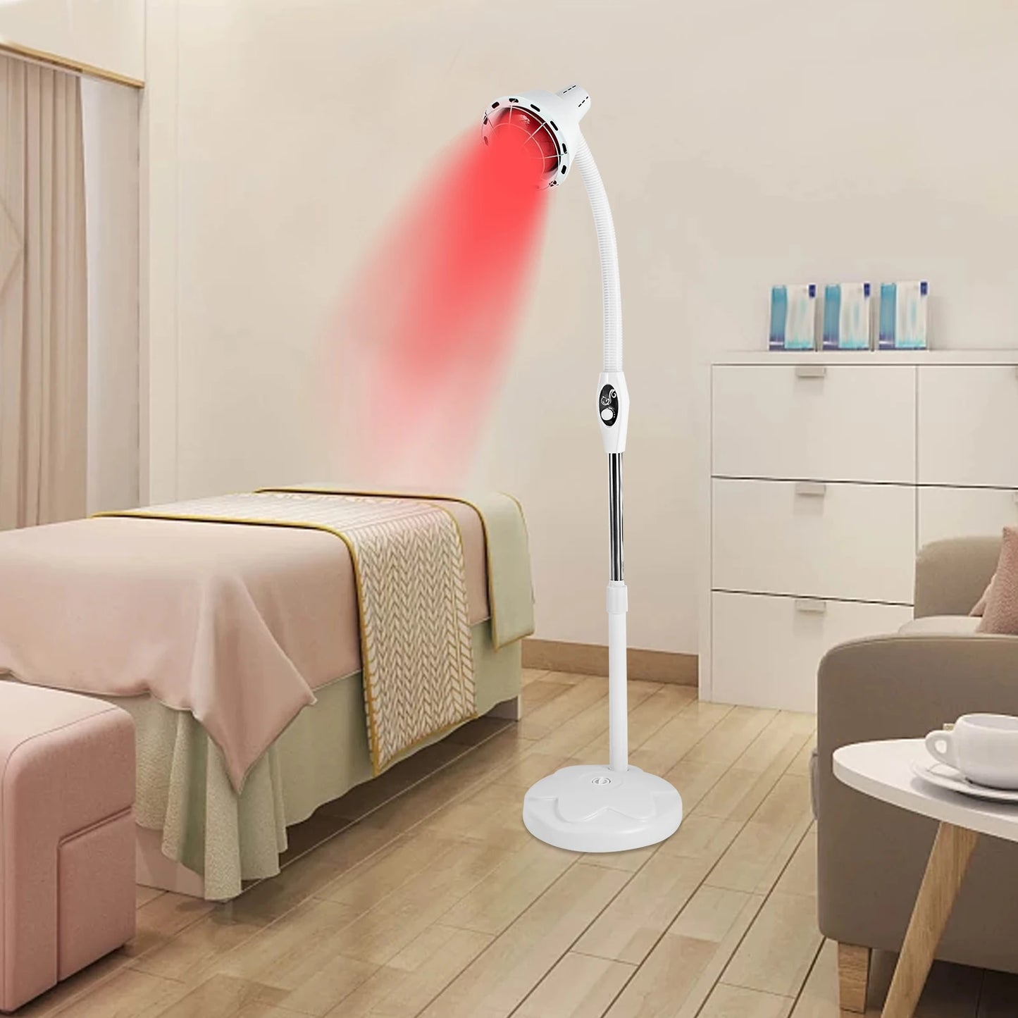 Infrared Heat Lamp, 275W Therapy Lamp for Body or Pain Relief, Adjustable Temperature and Angle Therapeutic Lamp for Home