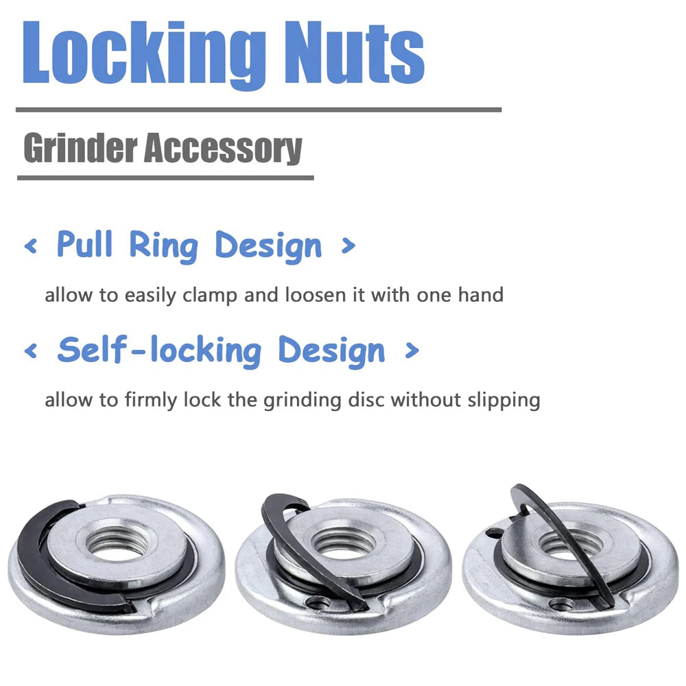 Quick Release M14 Flange Locking Nut for Angle Grinder – Replacement Spindle Nut, Easy to Install for Grinder Accessories