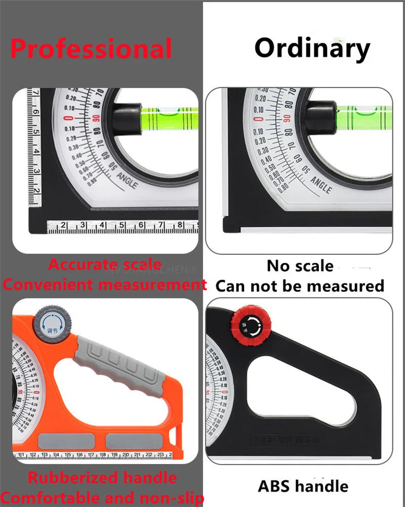 High Precision Angle Slope Measuring Instrument Magnetic Level Bubble Inclinometer Protractor Angle Finder Slope Scale Level