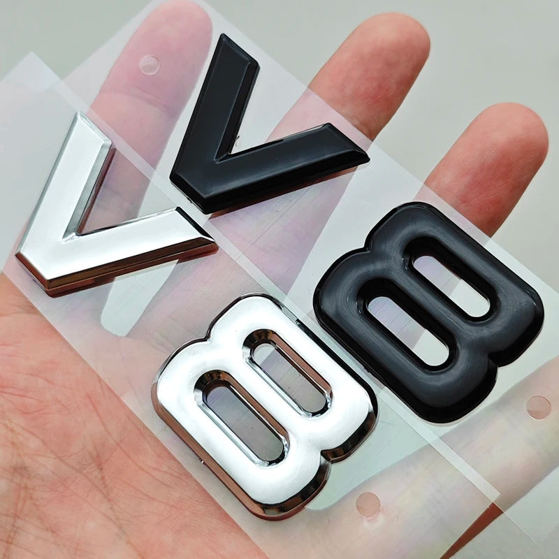 3D ABS Red Chrome Black V8 V6 Car Rear Trunk Sticker Emblem Badge Decals For TOYOTA Auto Accessories