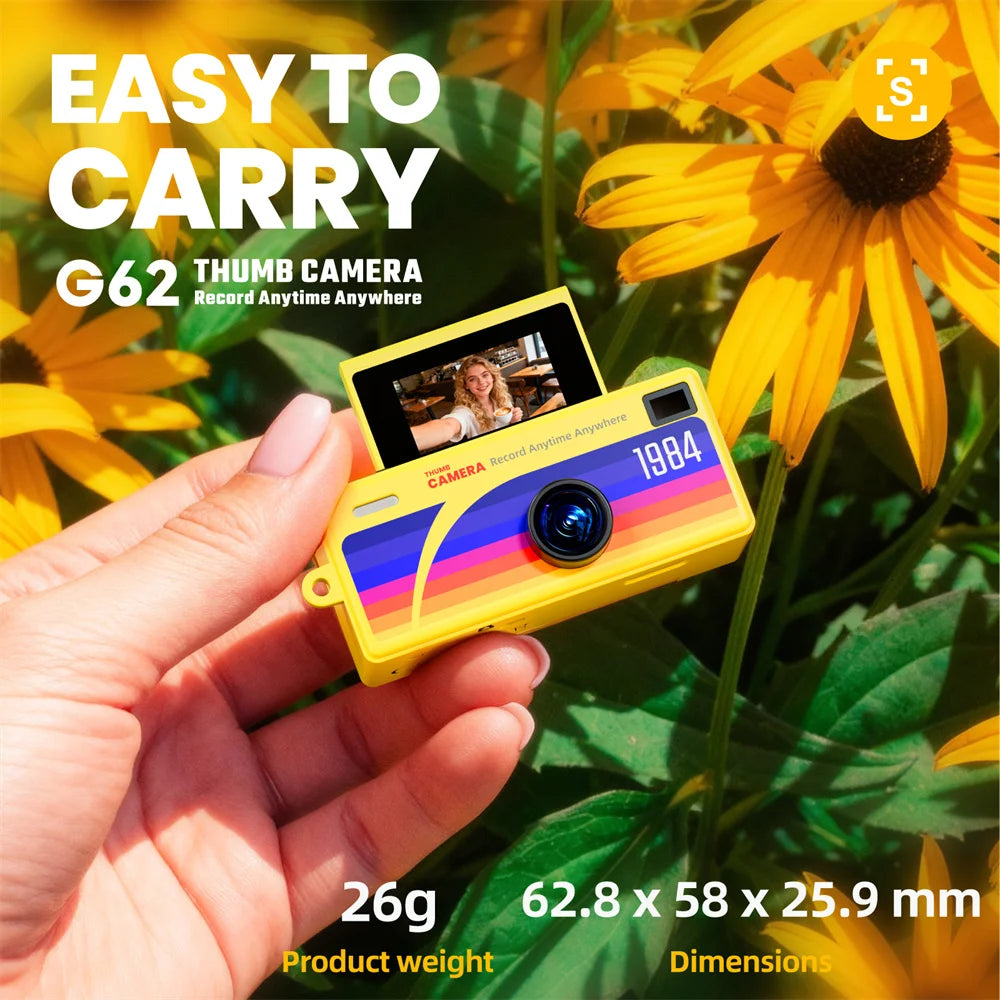 G62 Retro Keychain Camera — 1080P Kids' Camera with Flash