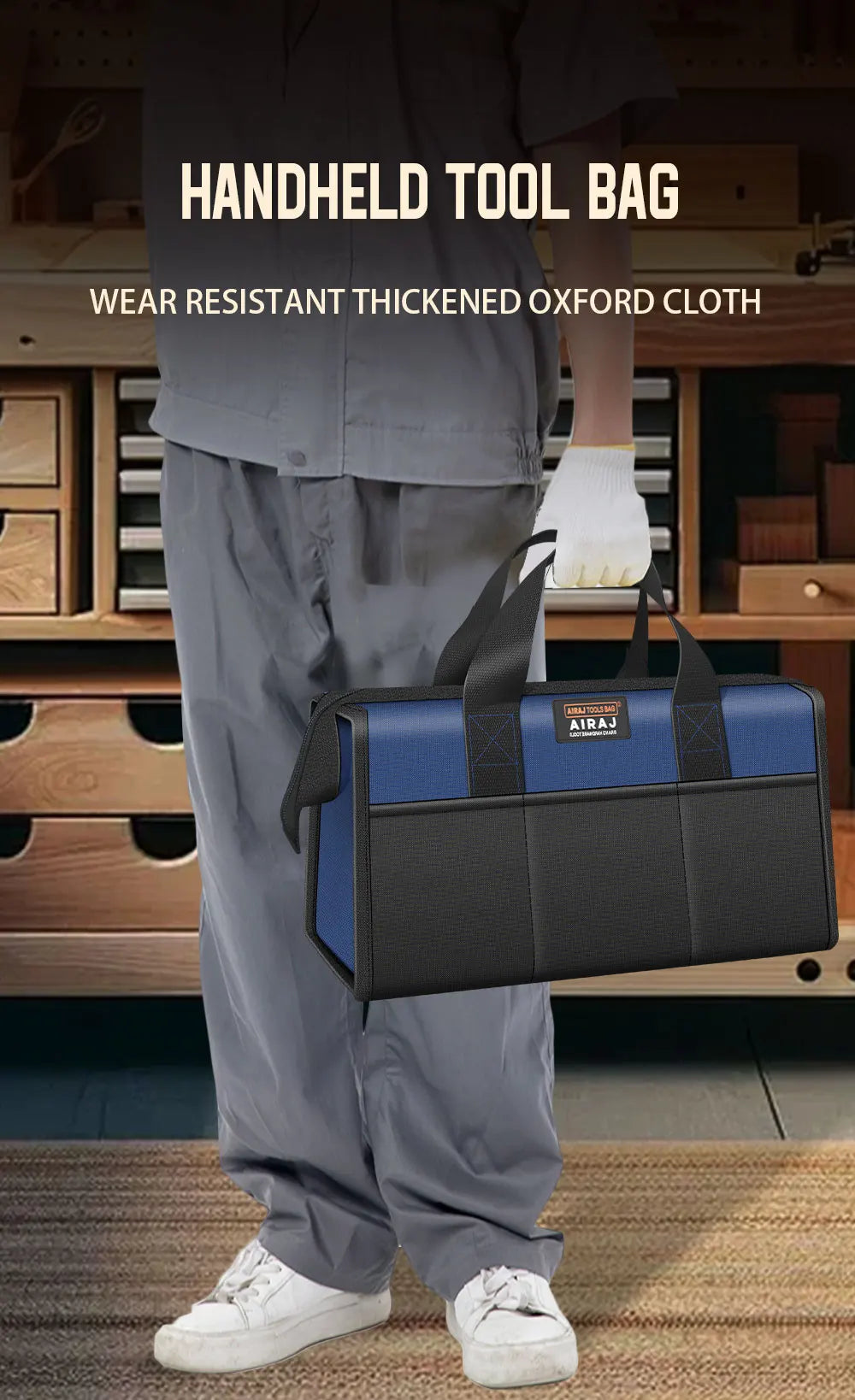 AIRAJ Multifunctional Tool Bag Electric tool storage bag for electricians Waterproof Wear-Resistant Large Capacity Hand Bag