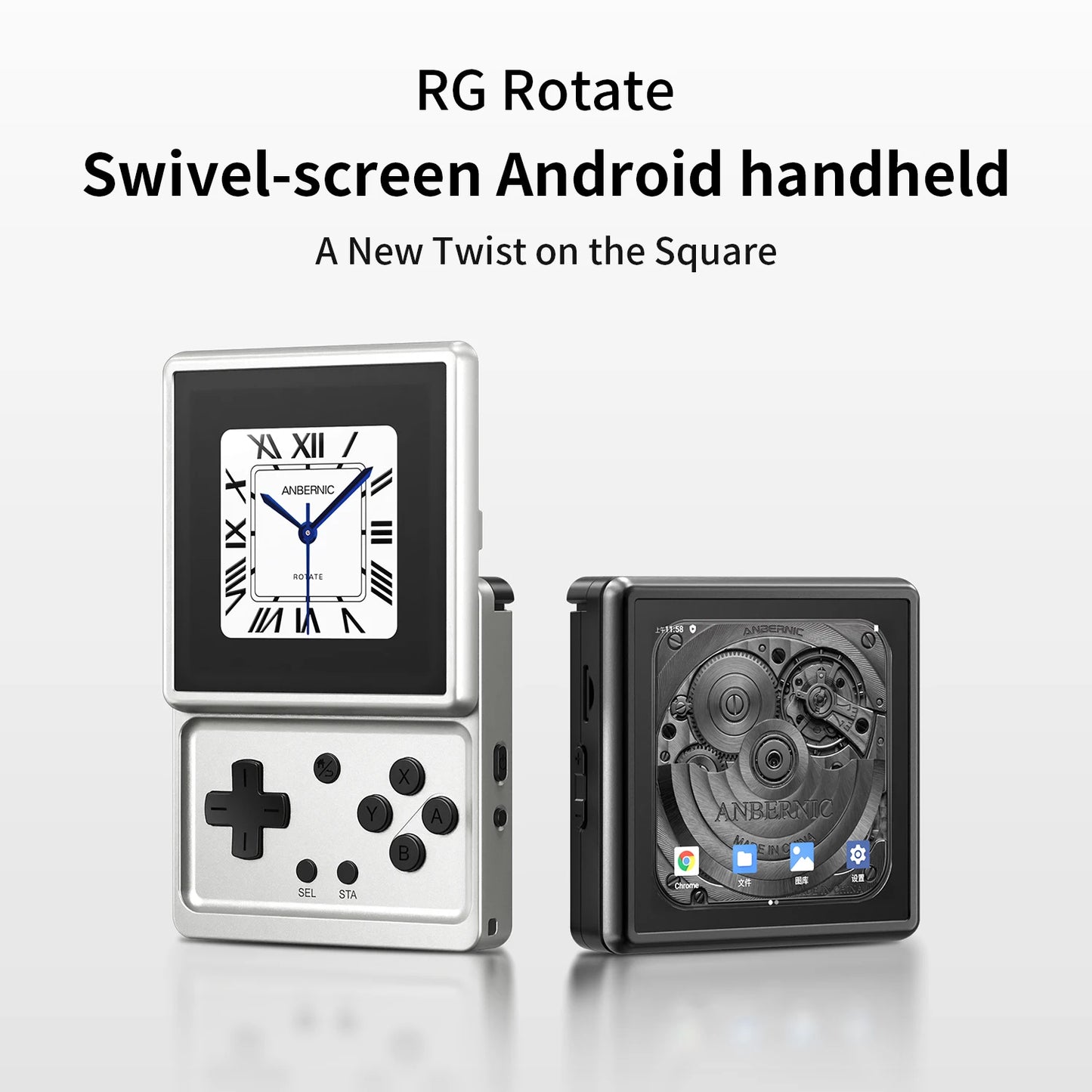 ANBERNIC RG Rotate Retro Handheld Game Console Android 12 T618 IPS Screen Game Emulator 3GB+32GB WiFi Portable Gaming Device