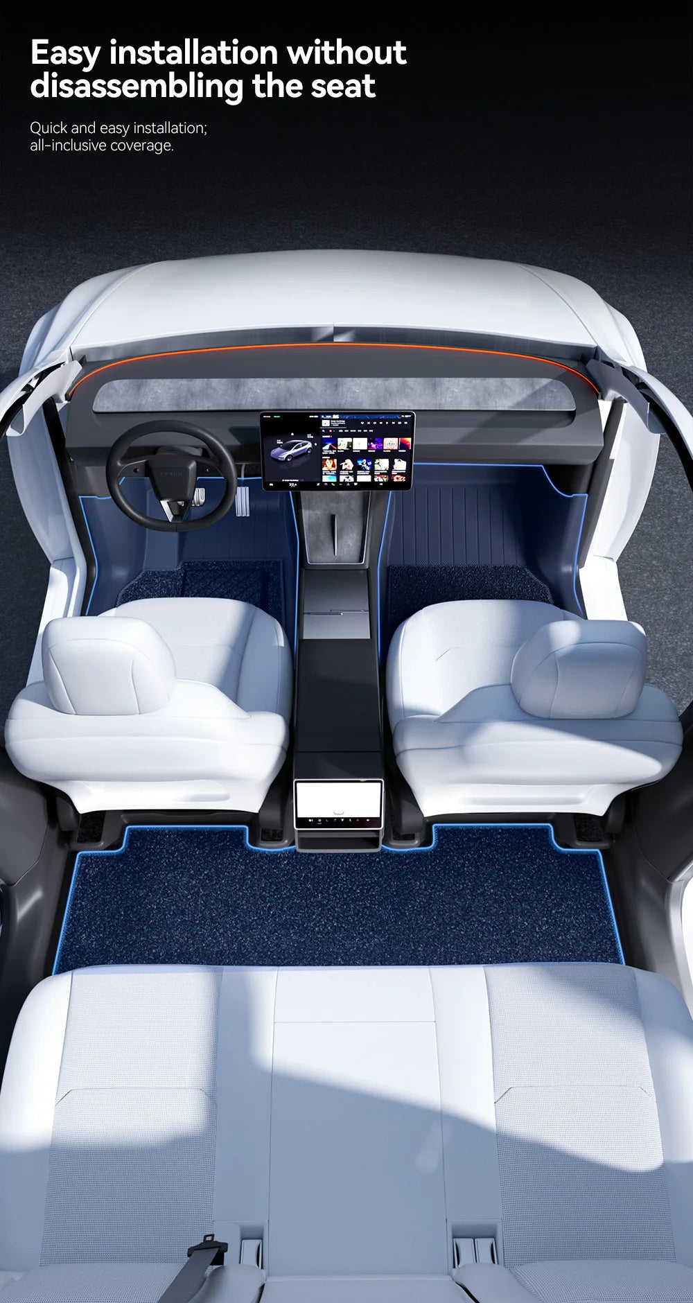 YZ 360° Full Cover TPE Injection Floor mat waterproof Anti-Slip Set Floor Liner Mat For Tesla Model Y Juniper 2026-2026