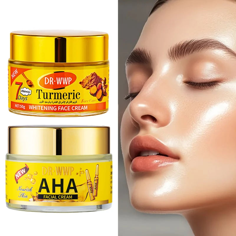 Revitalizing Facial Care Cream Lasting Moisturizing Face Cream Contain Aha Fruit Acids, Turmeric Hydration Firming Face Cream