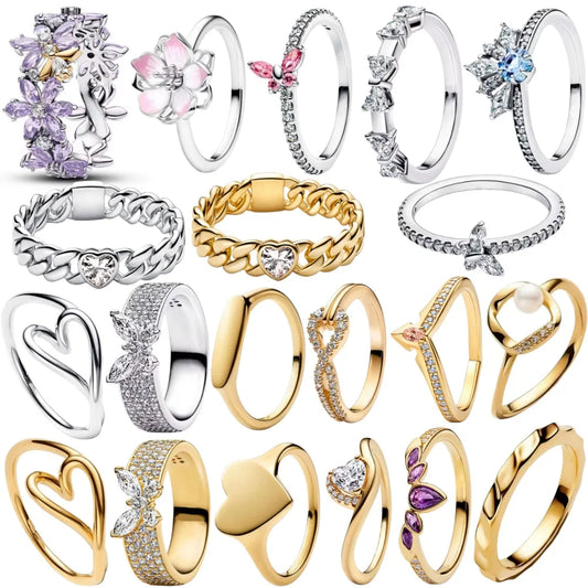 925 Silver Heart & Butterfly Rings — Wedding Jewellery for Women