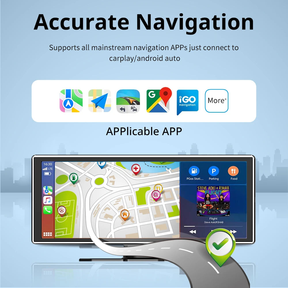11.26" Universal Portable Wireless CarPlay & Android Auto Screen