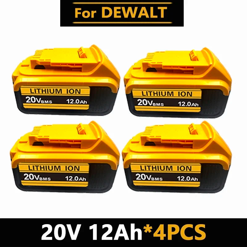 For Dewalt 18V/20V Compatible Rechargeable Tool Battery  12AH  - Fits DCB201 DCB206 DCB200 Dewalt Power Tool Replacement Battery