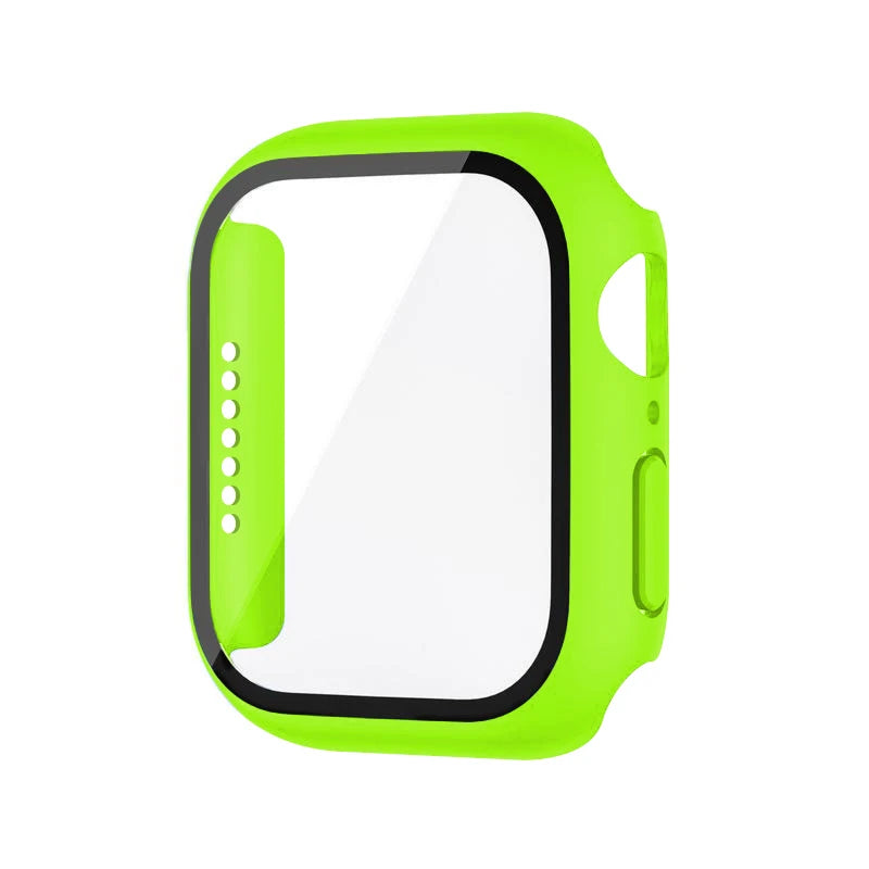 Apple Watch Tempered Glass Case + Screen Protector – Series 1–11, SE & Ultra 2 (38–46mm)