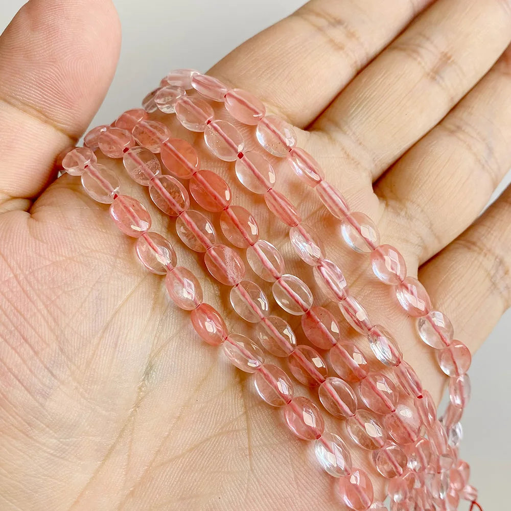 Healing Faceted Gems Beads Oval Shape Natural Crystal Jaspers Stone Loose Beads For Jewelry Making Necklace DIY Bracelet 6x8mm