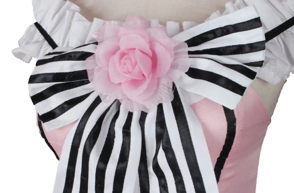 Anime Black Butler Ciel Phantomhive Young Master Cosplay Pink Robin Uniform Lolita Suit Wig Sleeveless Lace Maid Cut Dress