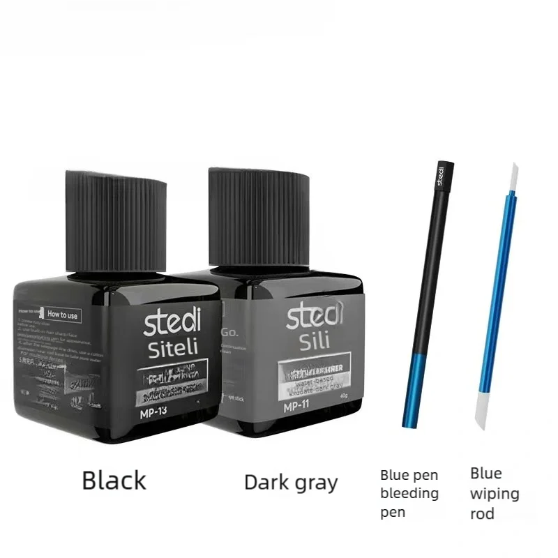 40g Stedi MP10-MP29 Water-based Fluorescent Panel Liner Paint for Model Building Fluorescent Ink Panel Line with Tools