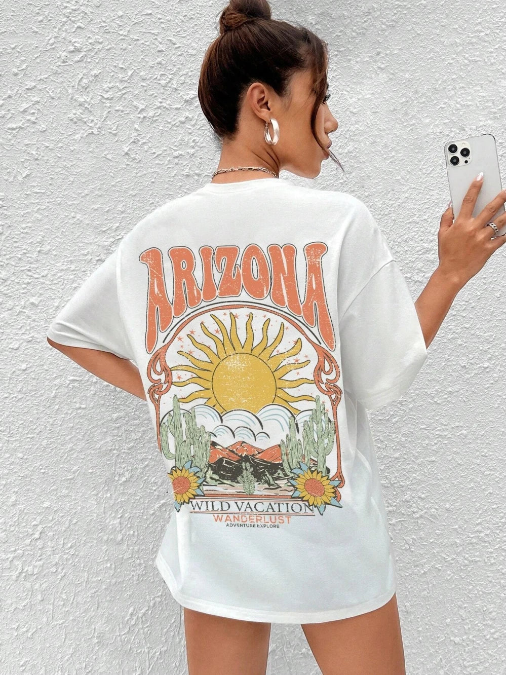 Arizona Scenery Printed Womens T-Shirt Harajuku Personality Tshirt Fashion Casual Clothing Breathable Summer T Shirts Women