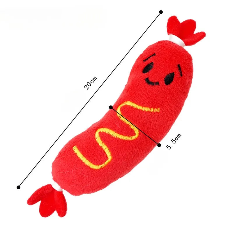 Hot Dog Squeaky Plush Toy - Bite-Resistant Puppy Chew – photo 5