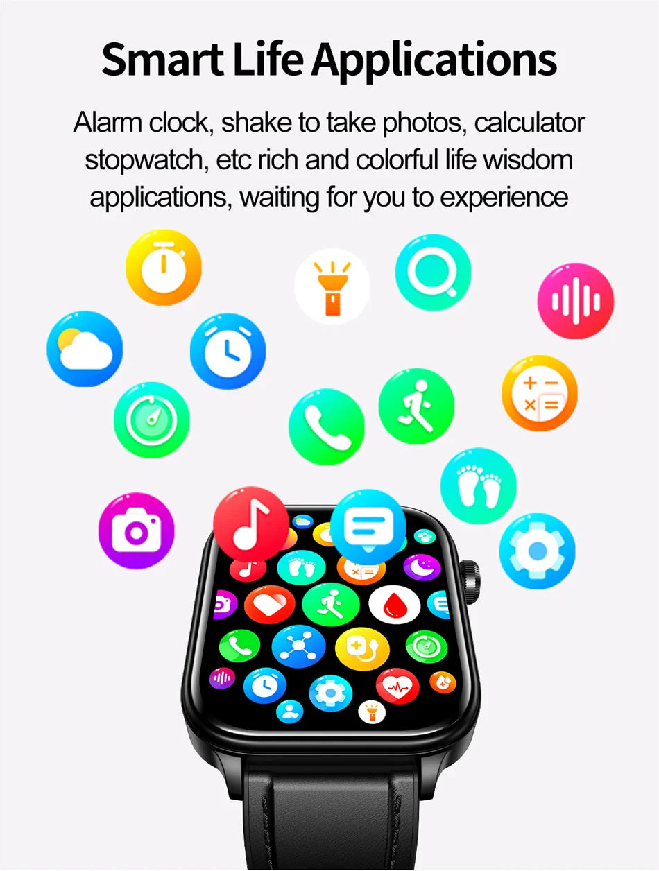 2026 New Al Science Diagnosis Blood Lipids Uric Acid Blood Oxygen Smart Watch Men ECG+PPG Voice Bluetooth Call Health Smartwatch