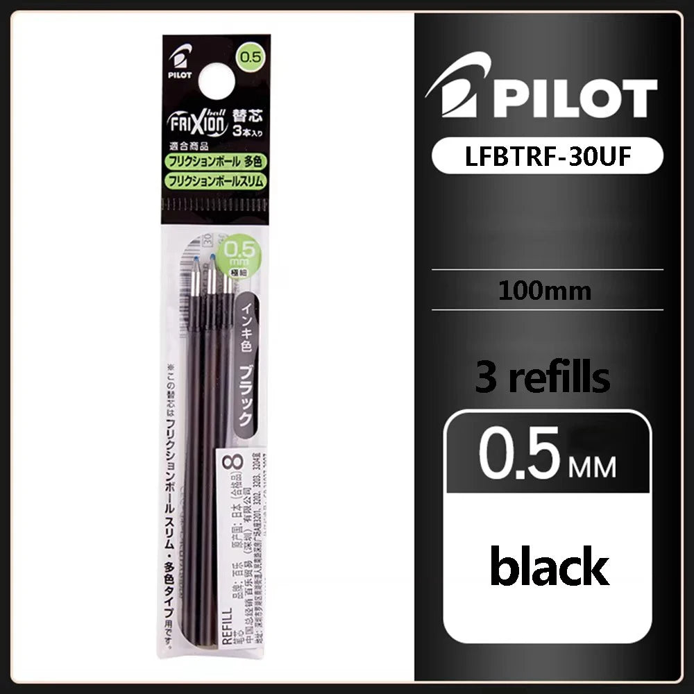 Japan Pilot Frixion Pen 3 in 1 Erasable Gel Pen 3 Colors 0.5mm /0.38mm LKFB-60EF Slim Pen Holder Back To School Stationery
