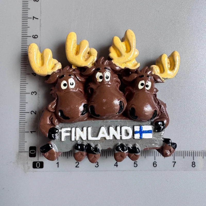 Finland Tourist Souvenir Fridge Magnets Helsinki Bengtskar Turku Cathedral Suomi Lapland Aurora Moose Finnish Reindeer HomeDecor
