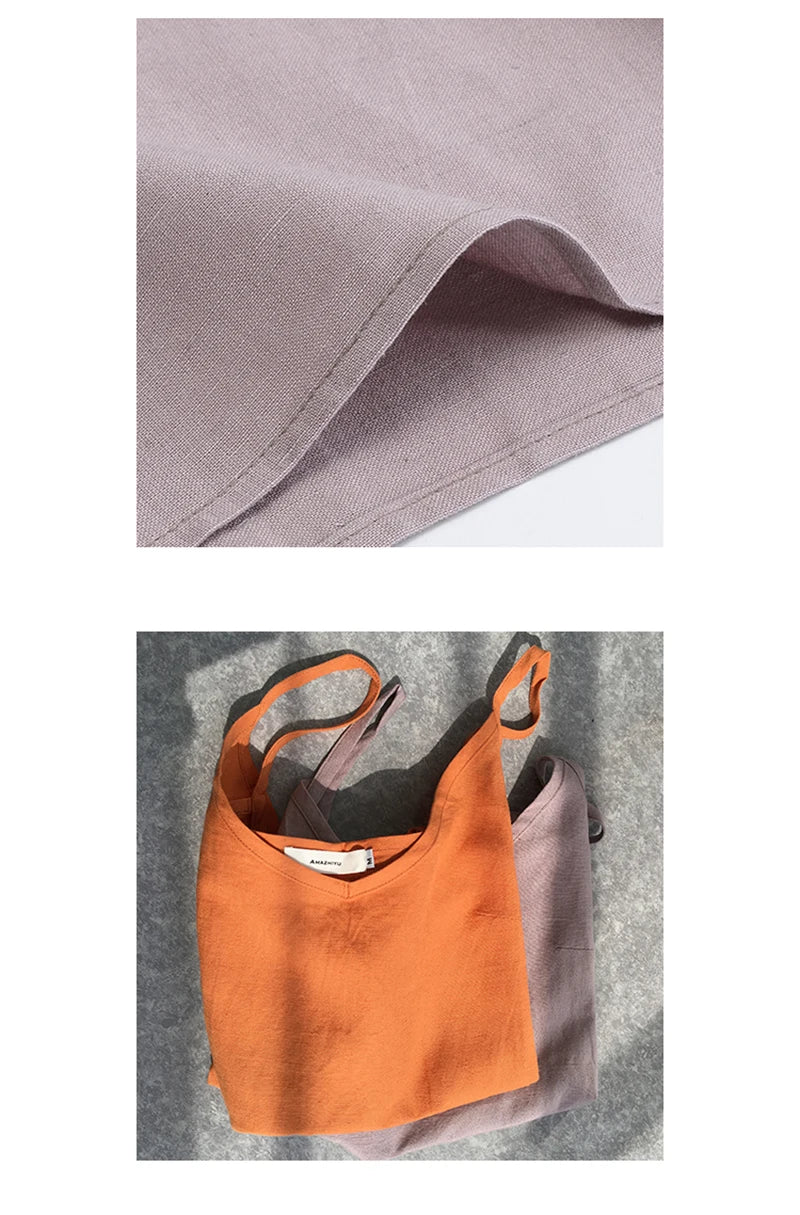 Vintage Cotton Linen Women's Summer Tank Top Sleeveless Harajuku Basic Cuasal Female Top For Girls Camisole Women Clothing