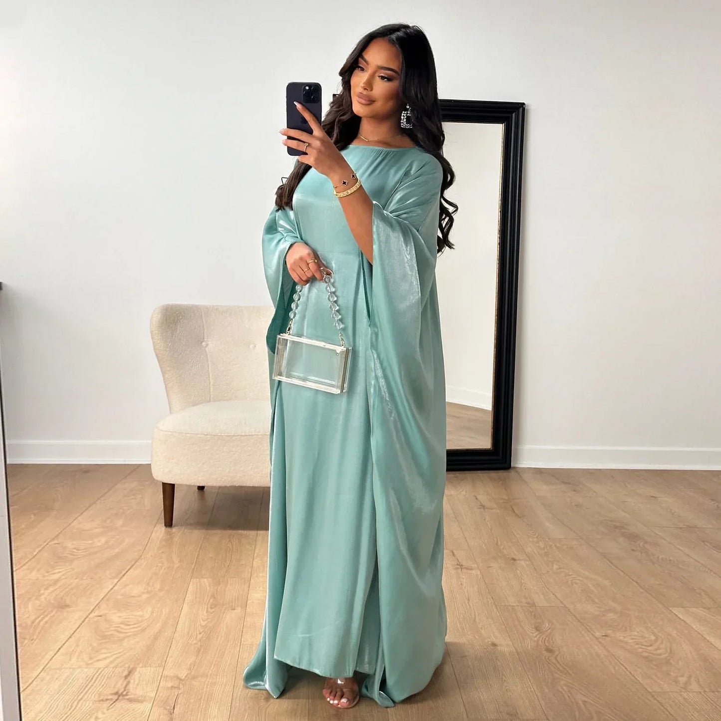 Butterfly Abaya Inside Inner Belt Muslim Party Long Dress Abayas for Women Dubai Turkey Islamic Clothing Ramadan Eid Kaftan Robe