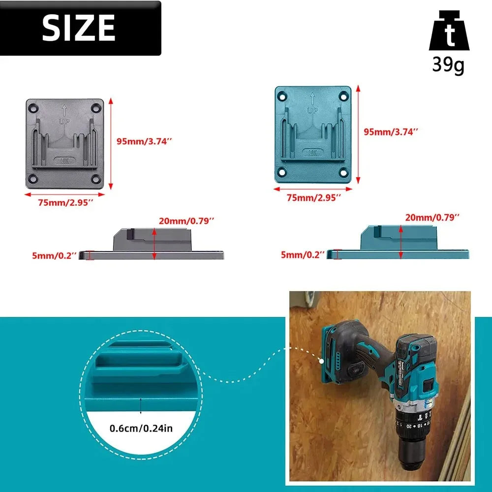 5PCS Battery Holder for Makita 18V Li-ion Battery Tools Machine Holder Storage Rack Wall Mount for BL1860 BL1850(No Battery)
