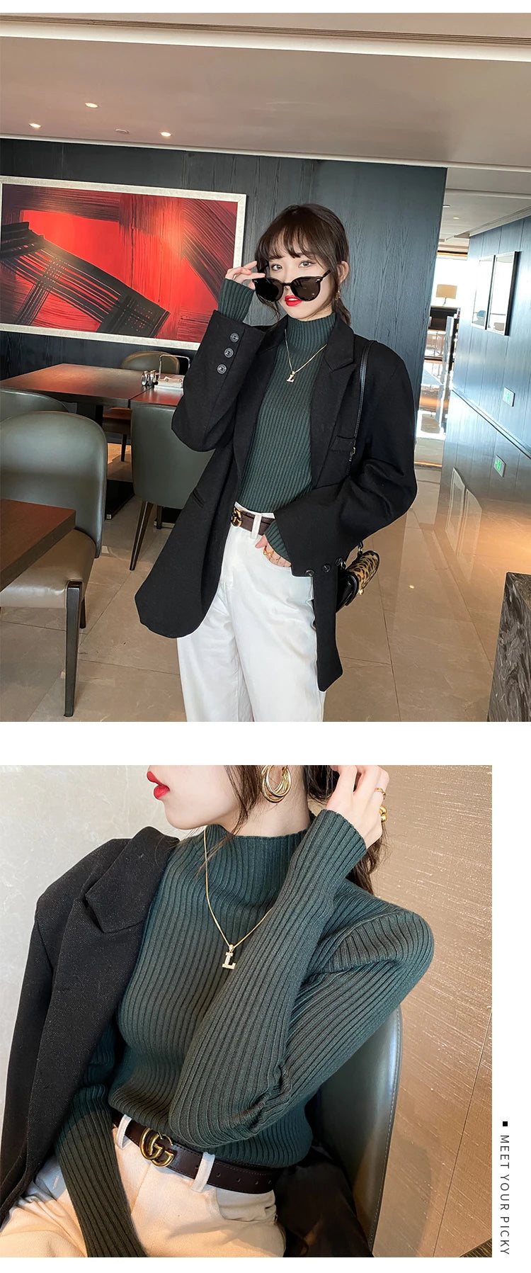 Women's Slim Mock Neck Sweater — Soft Knit Pullover
