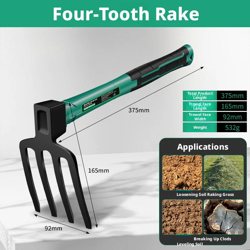 Multifunctional Garden Pickaxe Tool – Durable Hoe, Rake & Pickaxe for Digging, Planting & Weeding