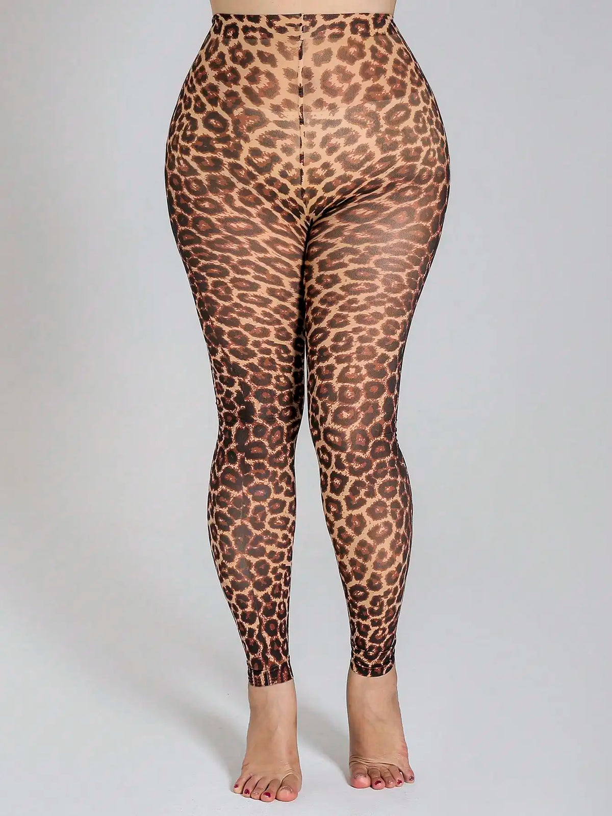 1 Piece Women's Oversized Leopard Print 9-Point Pantyhose High Stretch Fashion Sexy Daily/Party Tights