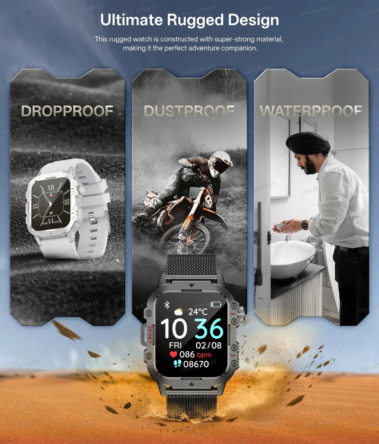 2026 Military Smart Watch – IP68 5ATM, 1.81" AMOLED, Bluetooth Call & Outdoor Fitness Tracker | Men