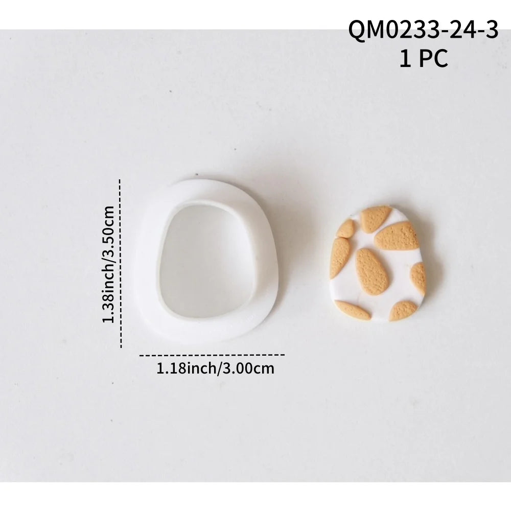 Basic Geometry Shape Polymer Clay Cutter Mold Hollow Round DIY Earring Pendant Jewelry Cutting Die Manual Mold Soft Pottery Tool