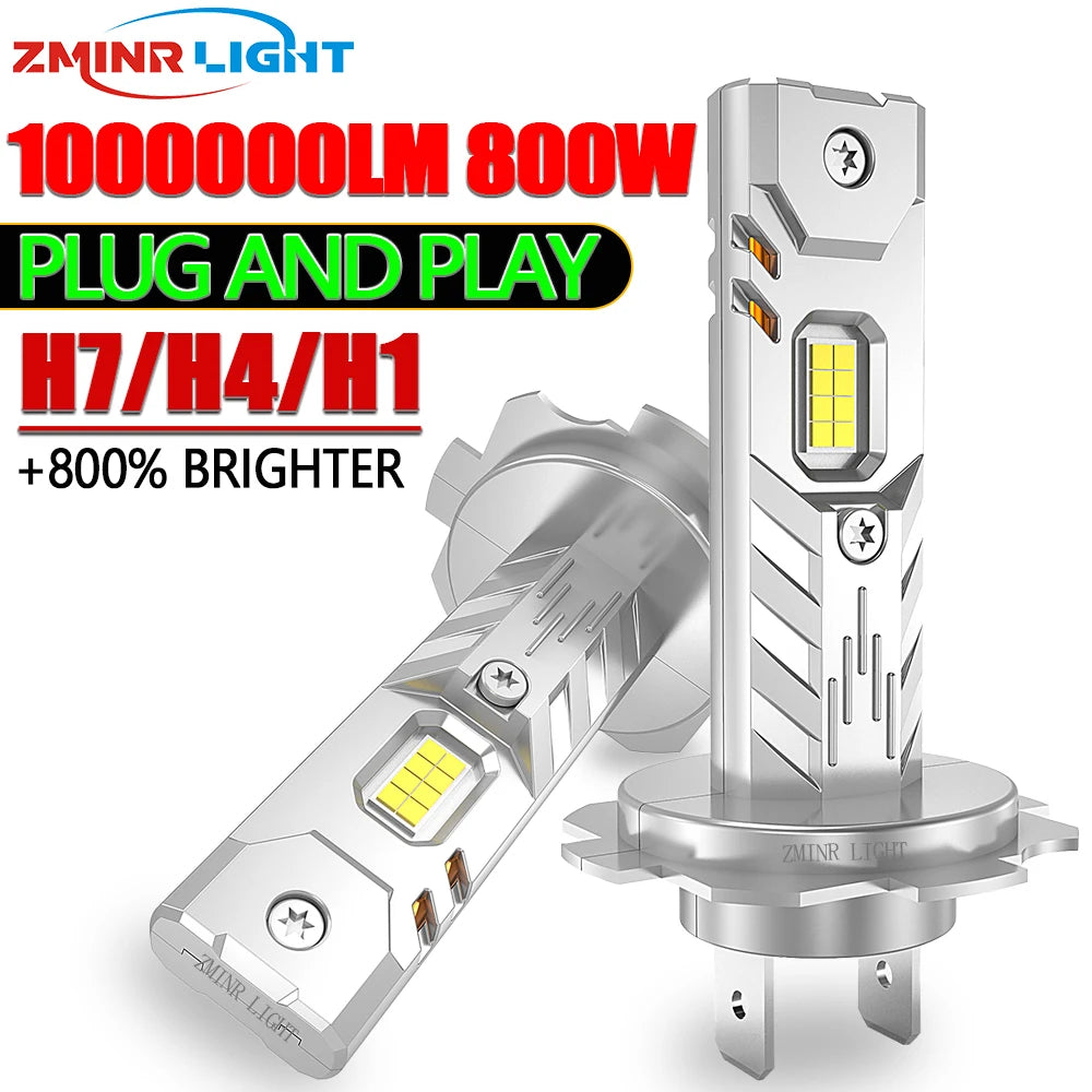 H7 H4 H1 LED Lights for Car Headlight Bulb 1000000LM Mini Wireless Auto Lamp +800% Bright Spotlights Automobile LED Headlamp 12V