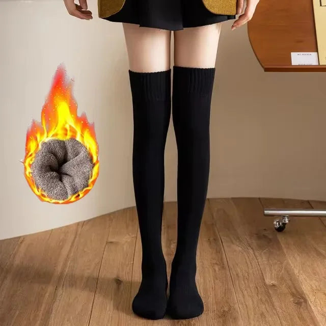 Women's Thick Over the Knee Socks, Terry Lined