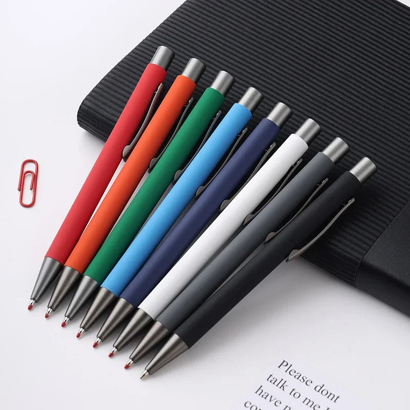 50pcs Metal Ballpoint Pen Advertising Pen Rubber Texture Custom Logo Text Engraving Laser Engraving Customizable Name Logo Pen