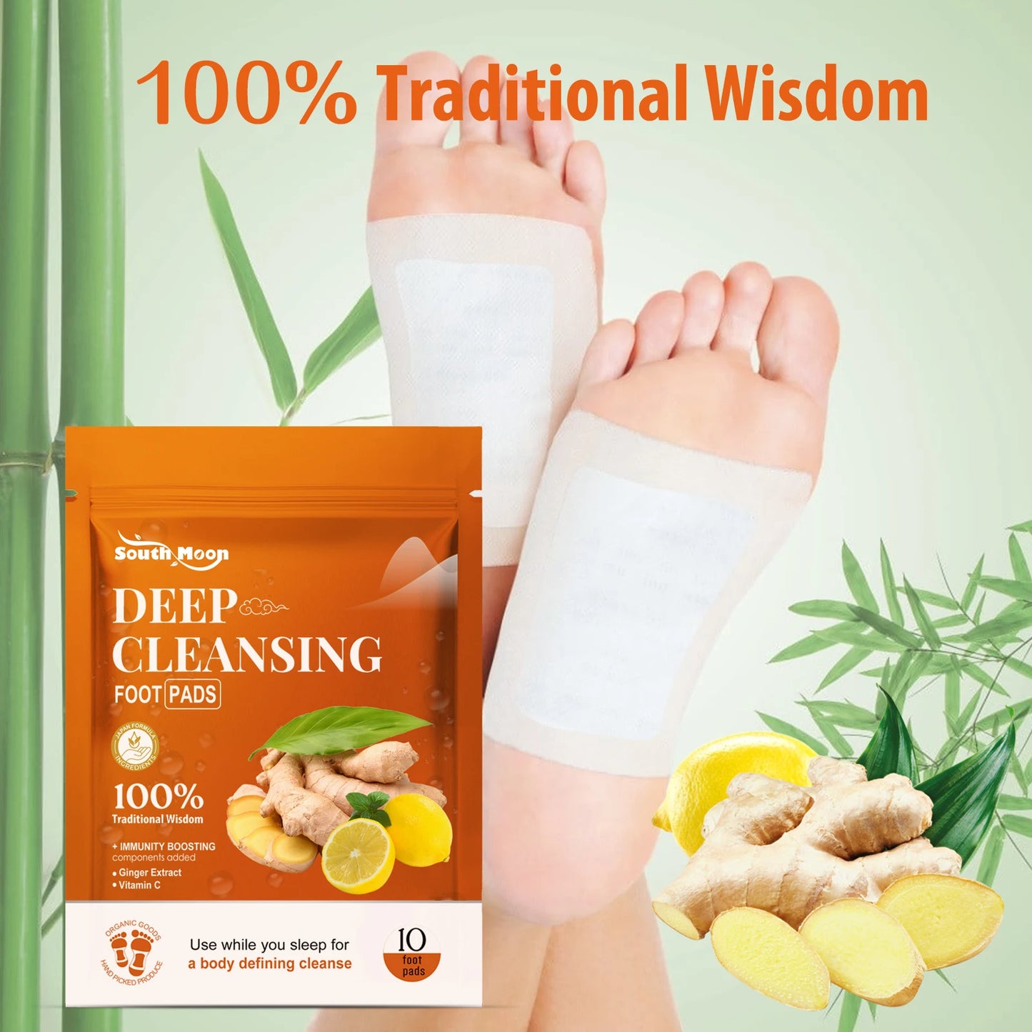 Natural Ingredient Ginger Cleansing Pads Relieve Stress Body Foot Care Remove Toxins Foot Health Improve Sleep Foot Care Patches