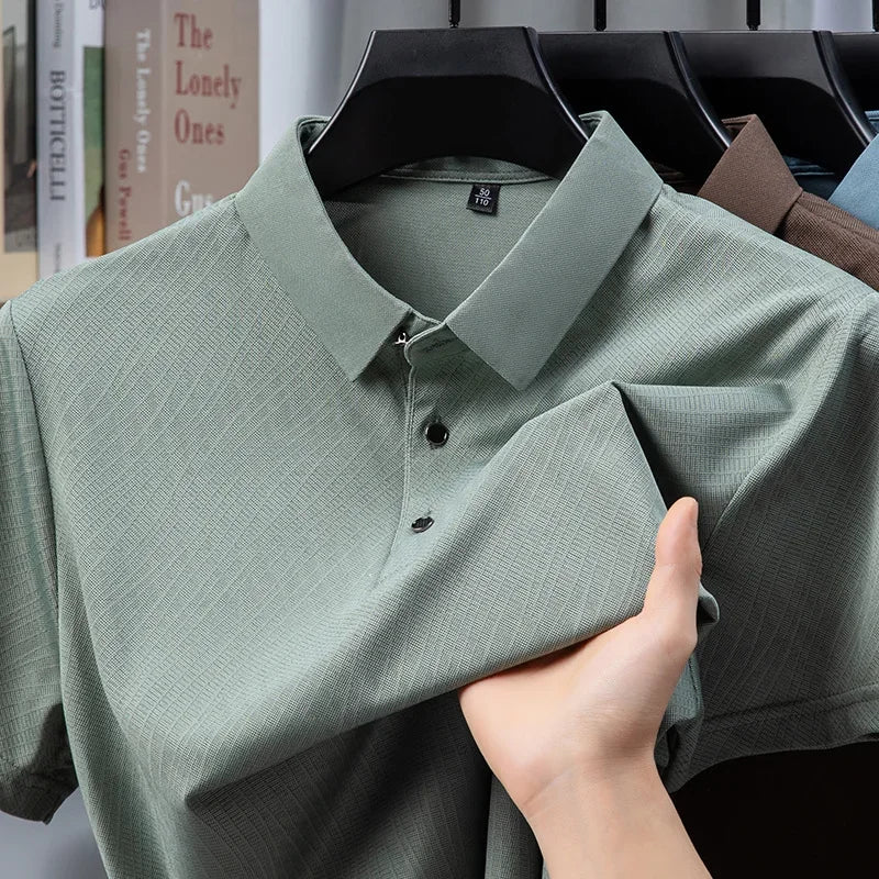 Men's Fine-Weave Polo - Lightweight Wrinkle-Free, Everyday Comfort