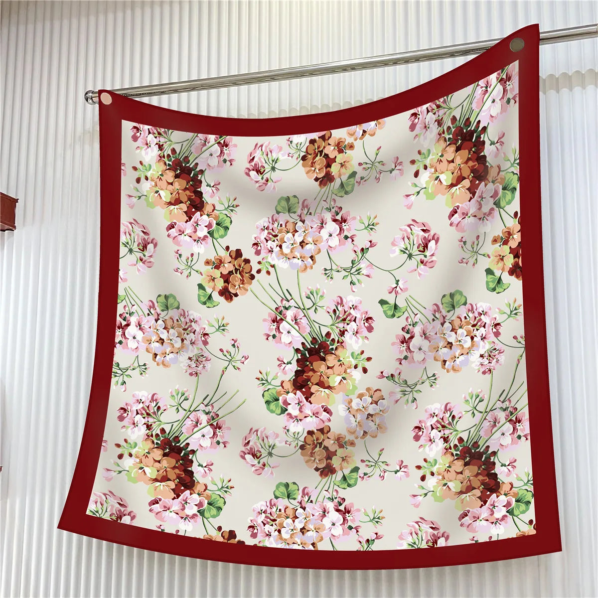 90cm Elegant Floral Silk Scarf for Women - Versatile Fashion Accessory