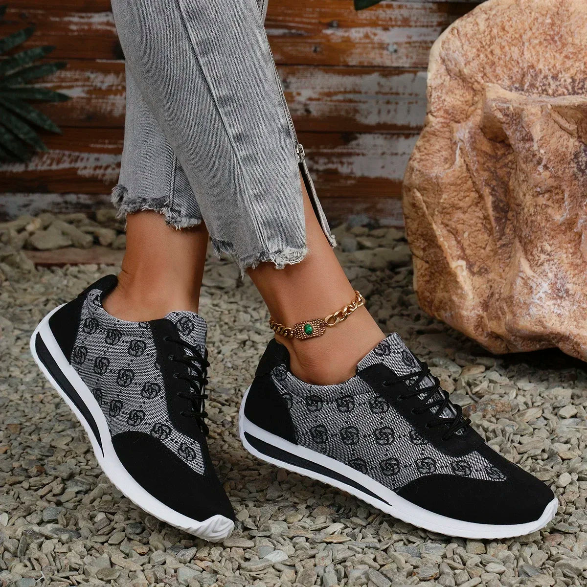 Cross-Strap Designer Sneakers for Women — Breathable Flat Casual Walking Shoes