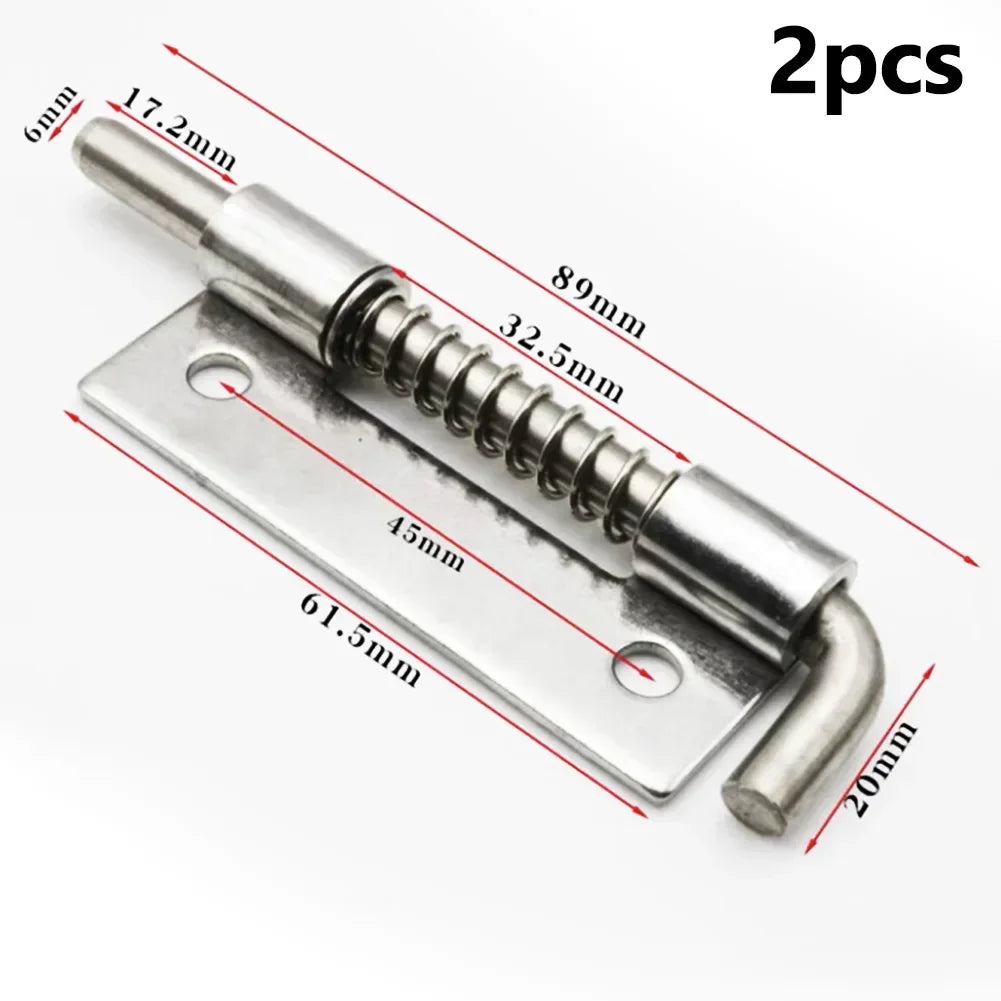 2Pcs Silver Door Latch Sliding Lock Bolt Latch Hasp Staple Gate Safety Lock Latch Bolt Latch Spring