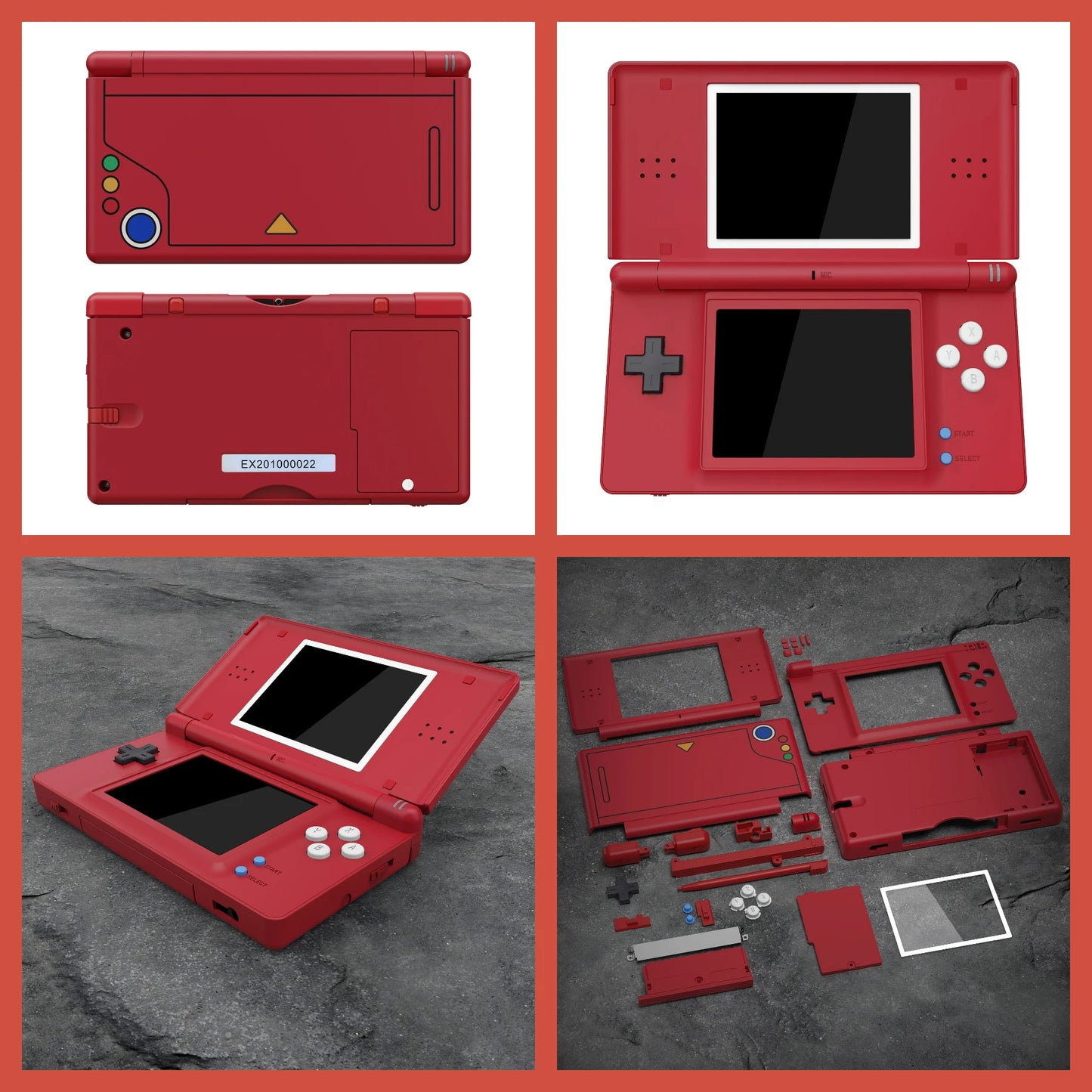 eXtremeRate Replacement Full Housing Shell for Nintendo DS Lite, Case Cover W/Buttons, Screen Lens for NDSL - SFC SNES Classic