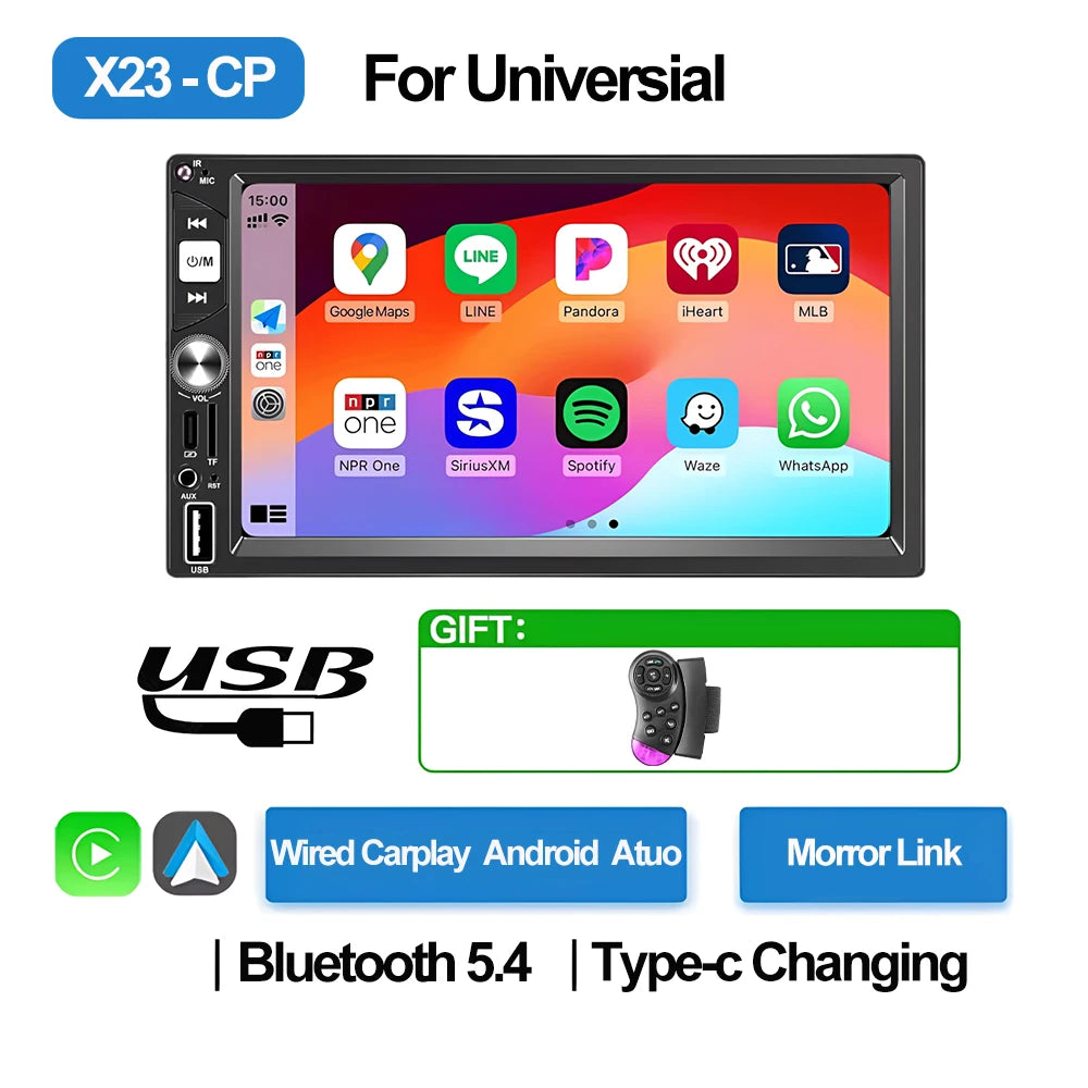 7 Inch Car Radio 2 Din Carplay Android Auto MP5 Player Multimedia Mirror Link Universal Autoradio Double FM ISO USB Bluetooth