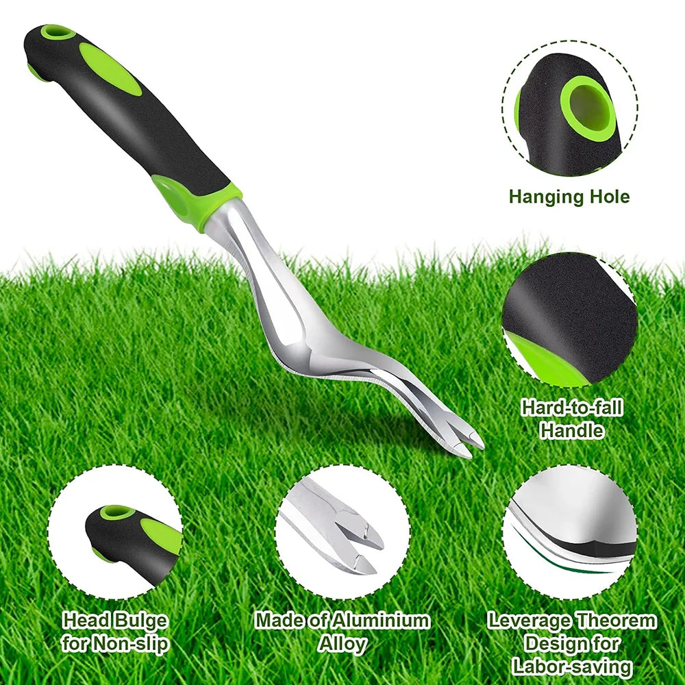 Hand Weeder & Weed Puller – Ergonomic Garden Digging Tool for Root Weed Removal & Transplanting