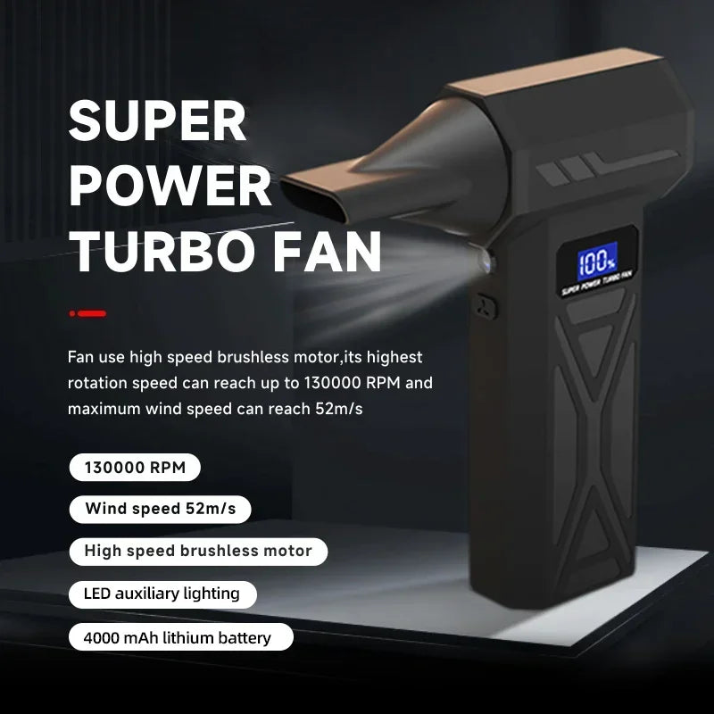 ZTEN Handheld Cordless Leaf Blower — Brushless 130,000 RPM, 52m/s Air Speed